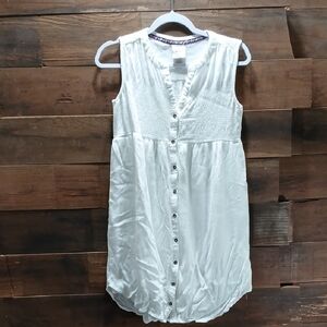 Knox Rose White Textured Button Down Dress Size Small